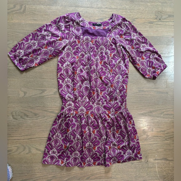 The Limited Purple Paisley Boho Short Sleeve Dress Womens medium - Picture 5 of 9